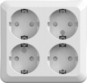 Gelia Connect 2 Home Stikkontakt 4-veis, utenpåliggende, jordet
