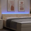  LED Hodegjerde Diamantblokker Design Kremhvit 200 cm Stoff