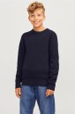 Jack & Jones Junior   Genser Jprblamilano Stitch Knit Crew Neck   Blå