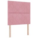  LED Box Springer Bed med madrass Rosa 100 x 200 cm stoff