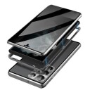 Samsung Galaxy S23 Ultra 5G Magnetisk Deksel med Herdet Glass Privacy Sølv