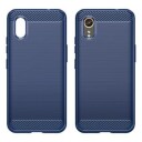 Samsung Galaxy Xcover7 Børstet TPU Deksel Karbonfiber Blå