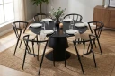Siena Rundt Spisebord 130 cm Finer - Svart