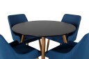 Venture Design Plaza & Plaza spisegruppe Svart/blå 4 st stoler & bord 100 cm