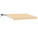 vidaXL Manuell markiseramme med LEDs Gul og hvit 2,5 x 2 m