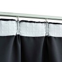 vidaXL Lystette gardiner med kroker 2 stk svart 140x175 cm