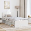  Sengestamme med hodegjerde Hvit 100 x 200 cm Massiv furu