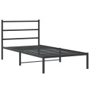 vidaXL Sengeramme i metall med hodegavl svart 100x190 cm 8721012302563
