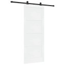 vidaXL Skyvedør med tilbehørsett Hvit 86x211 cm Solid Tre Furu