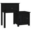vidaXL Nattbord svart 2 stk 79,5x38x65,5 heltre furu