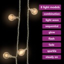vidaXL Eventyrlysslynger 40 m 400 LED varmhvit 8 funksjoner