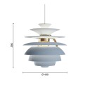 Louis Poulsen PH Snowball Pendel Dusty Blue/Brass Metallised