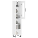 vidaXL Highboard hvit 34,5x34x180 cm konstruert tre 8720845488079