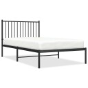 vidaXL Sengeramme i metall med hodegavl svart 100x190 cm