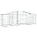 vidaXL Gabionkurver buede 14 stk 200x50x60/80 cm galvanisert jern