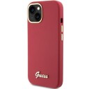Guess Guhcp15ssmbslm Iphone 15 / 14 / 13 6.1" Magenta Hardcase Silikonskrift Metalllogo Og Ramme