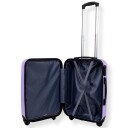 Borg Living Lyse lilla kabinkoffert   Hardcase koffert med hjerter   Støtsikkert polypropylen   Reisekoffert