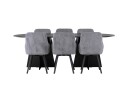 Venture Home Bootcut Spisegruppe 230 cm Oval med 6 Rosie Stoler Sort