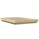  Sengeramme med LED-lys sonoma eik 120x200 cm konstruert tre 8721102617454