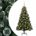 vidaXL Kunstig juletre med kuler 120 cm 150 LED-lys Varmhvit