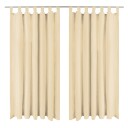 vidaXL Mikrosateng gardiner med hemper 2 stk 140x245 cm beige