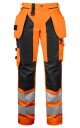 ProJob 6519 Håndverksbukse Dame En Iso 20471 Kl 2 Orange/Black C48
