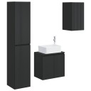 vidaXL Baderomsinnredningssett 3 stk. Svart 33 x 34,5 x 160 cm