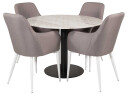 Venture Design Estelle & Comfort spisegruppe Hvit/grå 4 st stoler & bord 106 cm