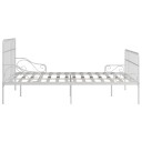 vidaXL Sengeramme med spilebase hvit metall 200x200 cm