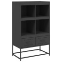  Highboard svart 68,5x39x111,5 cm kaldvalset stål