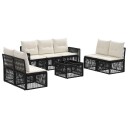 vidaXL Hagesofa Set 8 stk. Svart og Kremhvit polyrotting