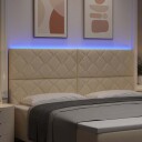  LED hodegavl med diamantblokkmønster Krem 200 cm Stoff