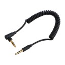 Senz Mini Jack spiralkabel M-M 0,8 m svart