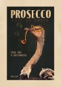 Art Deco Prosecco Wall Art Of An Ostrich Poster Plakat / 30x40cm