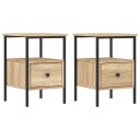 vidaXL Nattbord 2 stk sonoma eik 34x36x50 cm konstruert tre