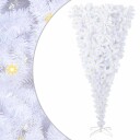  Kunstig juletre med 300 LED med stativ Hvit 240 cm PVC og Stål