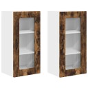  Kjøkkenskap 2 pcs Røkt eik 40 x 31 x 80 cm Konstruert tre