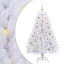 vidaXL Kunstig sammensatt juletre med 150 LED Hvit 150 cm PVC og Stål