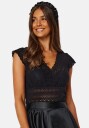 VILA Vichikka V-Neck Cap Sleeve Top Black XL