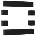  TV benksett 10 pcs 180 x 30 x 30 cm Svart eik Konstruert tre