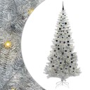  Juletre med 300 LED med stativ sølv 240 cm PET