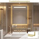 LED baderomsspeil – antidugg justerbart lys 80x60 cm