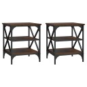 vidaXL Sidebord 2 stk brun eik 40x42x50 cm konstruert tre