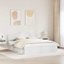  Sengestamme med hodegjerde Hvit 200 x 200 cm Massiv furu