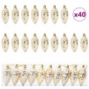  Dekorasjon til juletre 40 pcs Gull