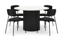 Uppveda Spisebord 120 cm Rund med 4 stk Lowe Matstkol\|Svartar   Svart/Hvit