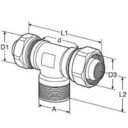 PEX T-Rør 20mm x 1/2" x 20mm