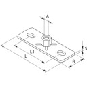 Grundplate med 10 mm gjenge 80x30 mm