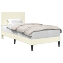  Sengestamme med hodegjerde Krem 90 x 200 cm Corduroy stoff