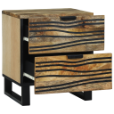  Nattbord 40x33.5x46 cm massivt mangotre og konstruksjonsmateriale